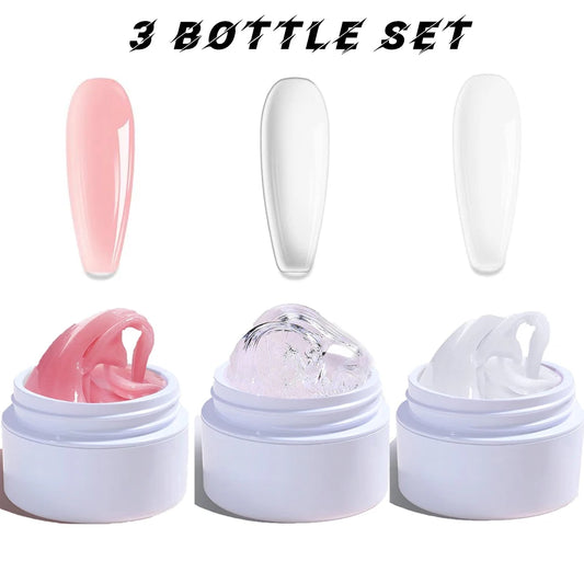 3 Bottles 15ml*3 Solid Builder Gel for Nails Sculpture 3D Gel Nail